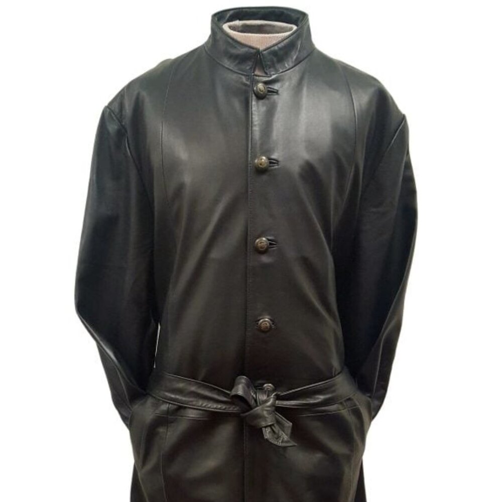 Men’s Matrix Inspired Neo Lambskin Leather Trench Coat